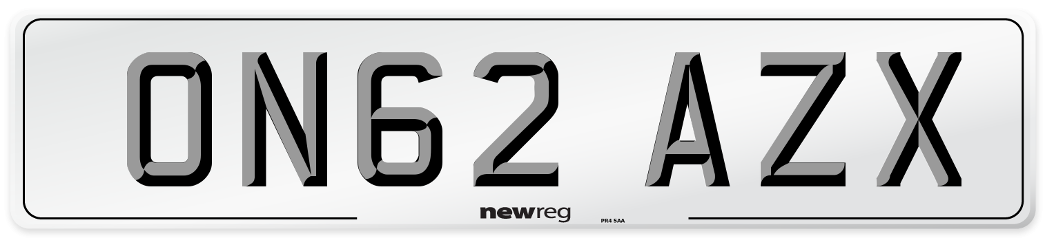 ON62 AZX Number Plate from New Reg